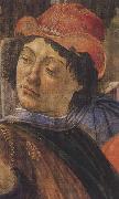 Sandro Botticelli Personage wearing a green mantle third in the group on the left oil painting on canvas